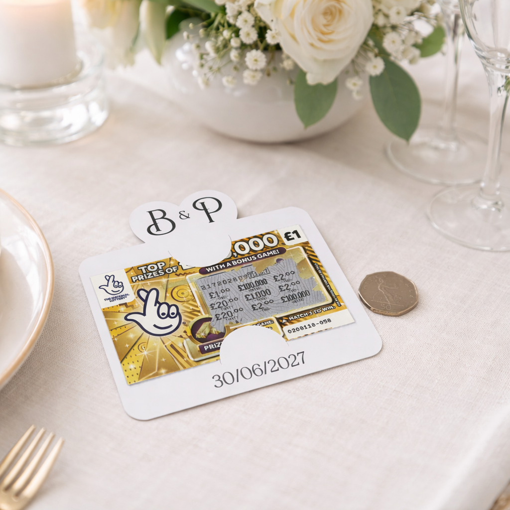 wedding guest favour on a wedding table thats decorated beautifully