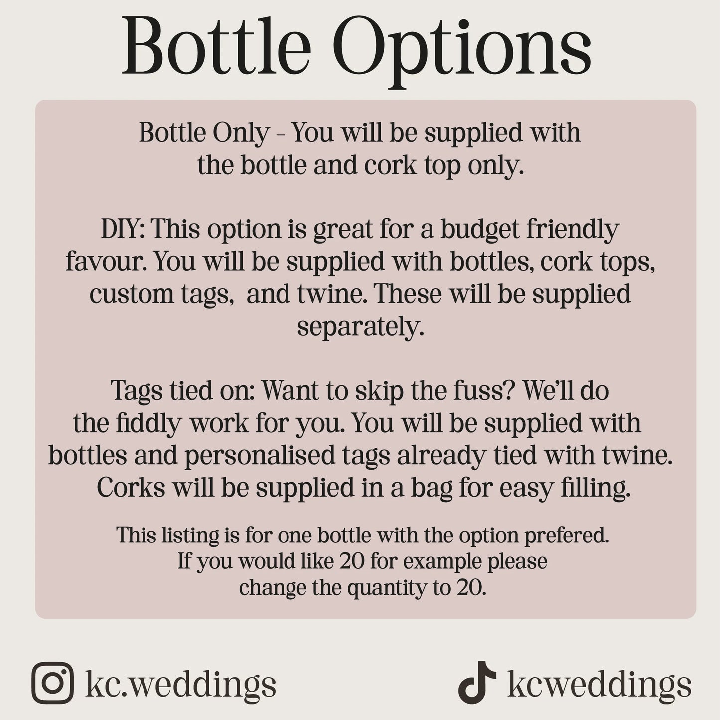 50ml Take a Shot Bottles with Personalised Tags