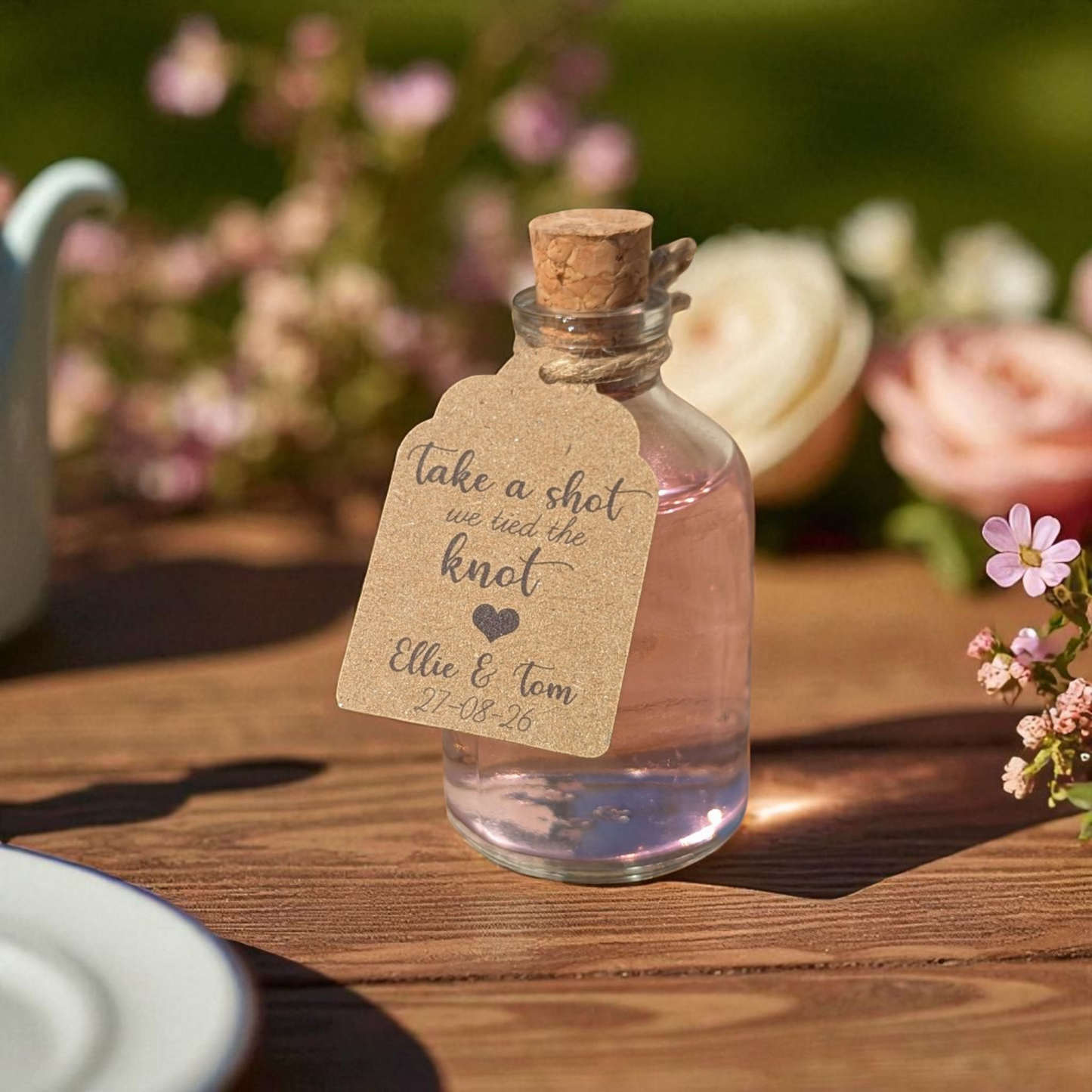 50ml Take a Shot Bottles with Personalised Tags