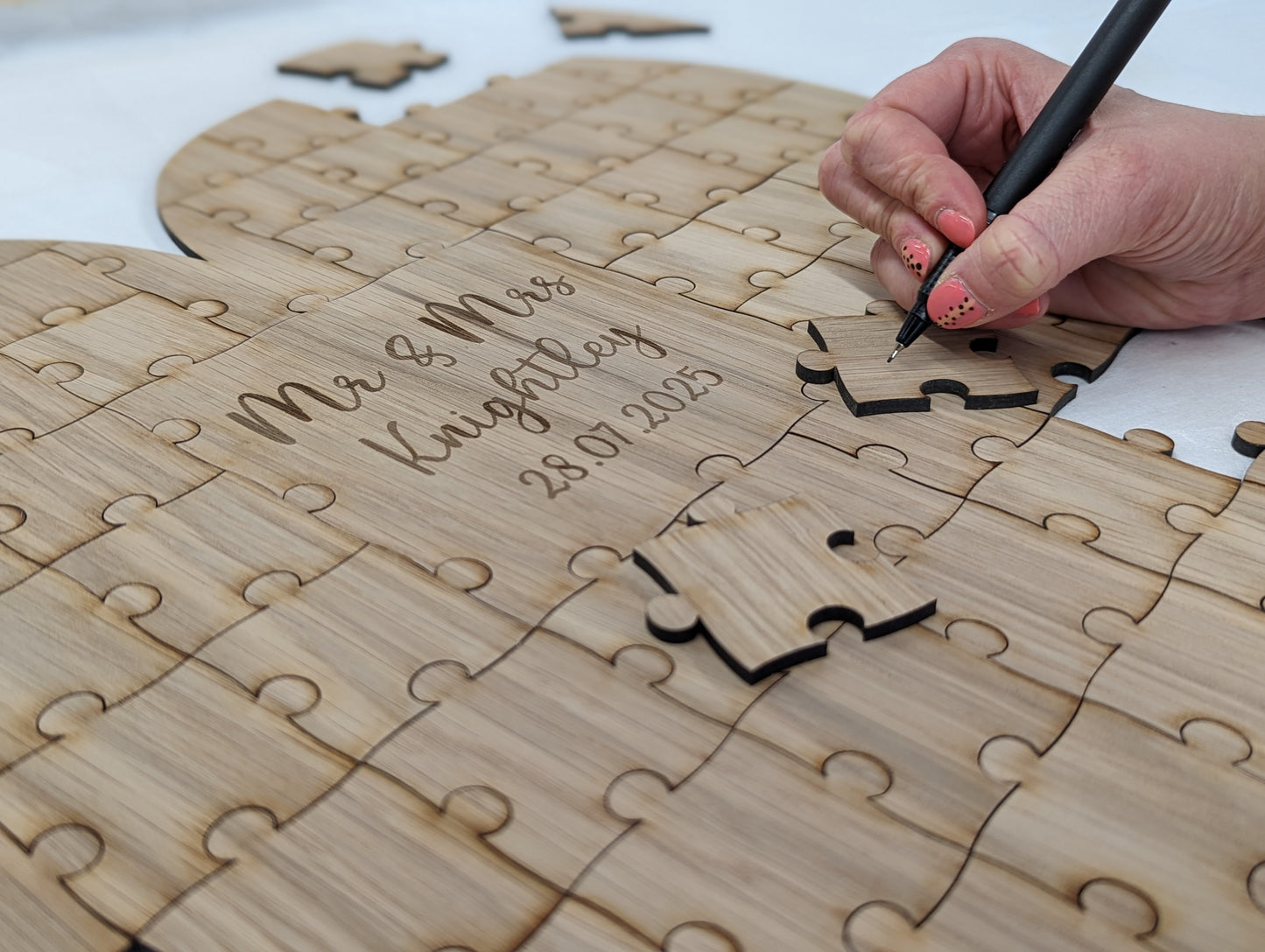 Oak Heart Puzzle Guestbook