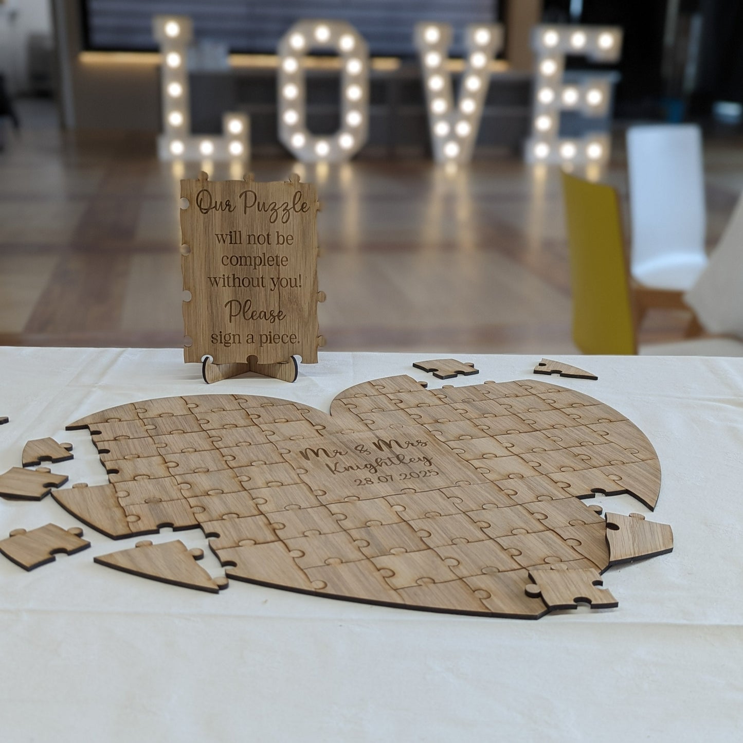 Oak Heart Puzzle Guestbook