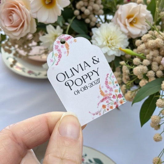 Floral Wedding Favour Tags