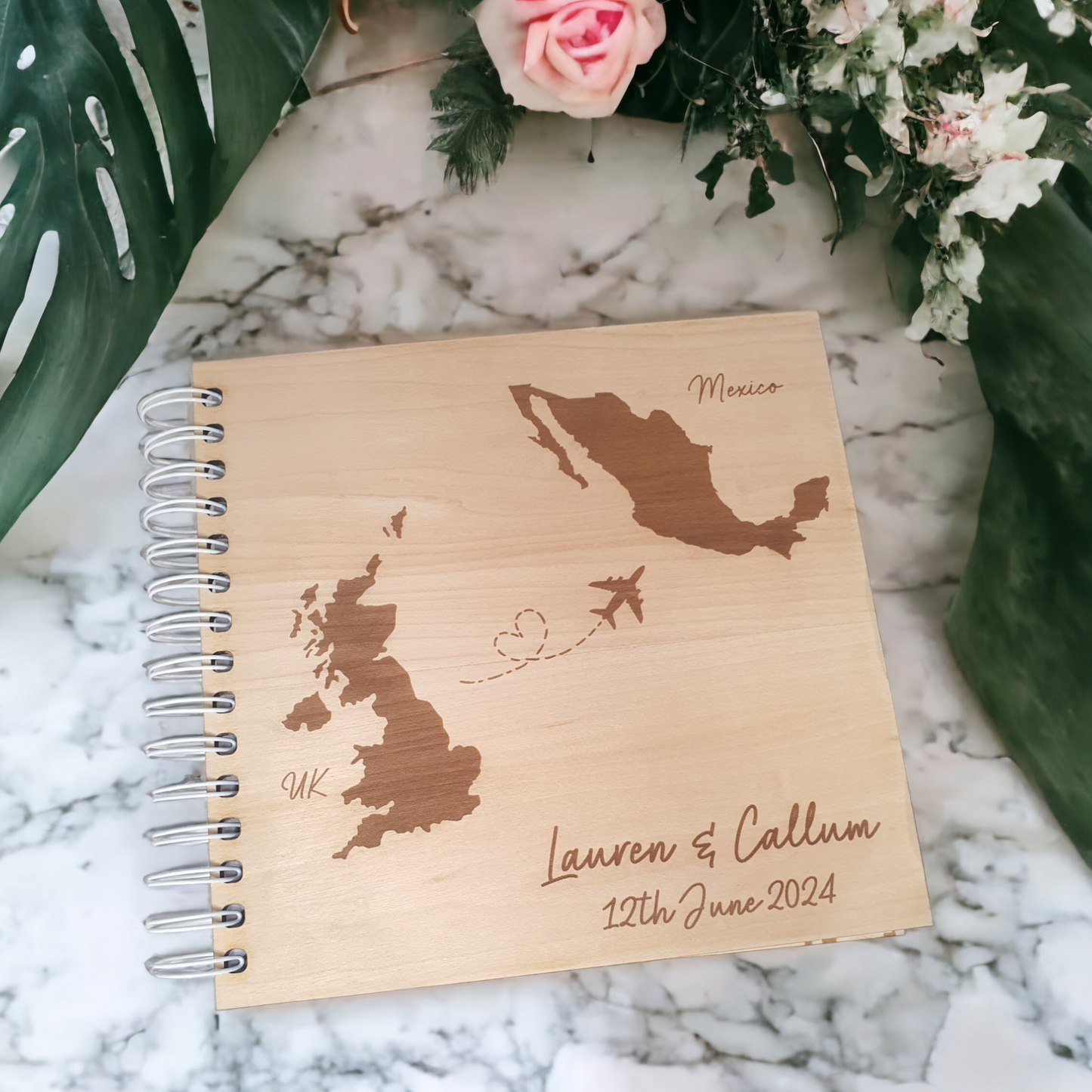 Destination Wooden Wedding Guest Book