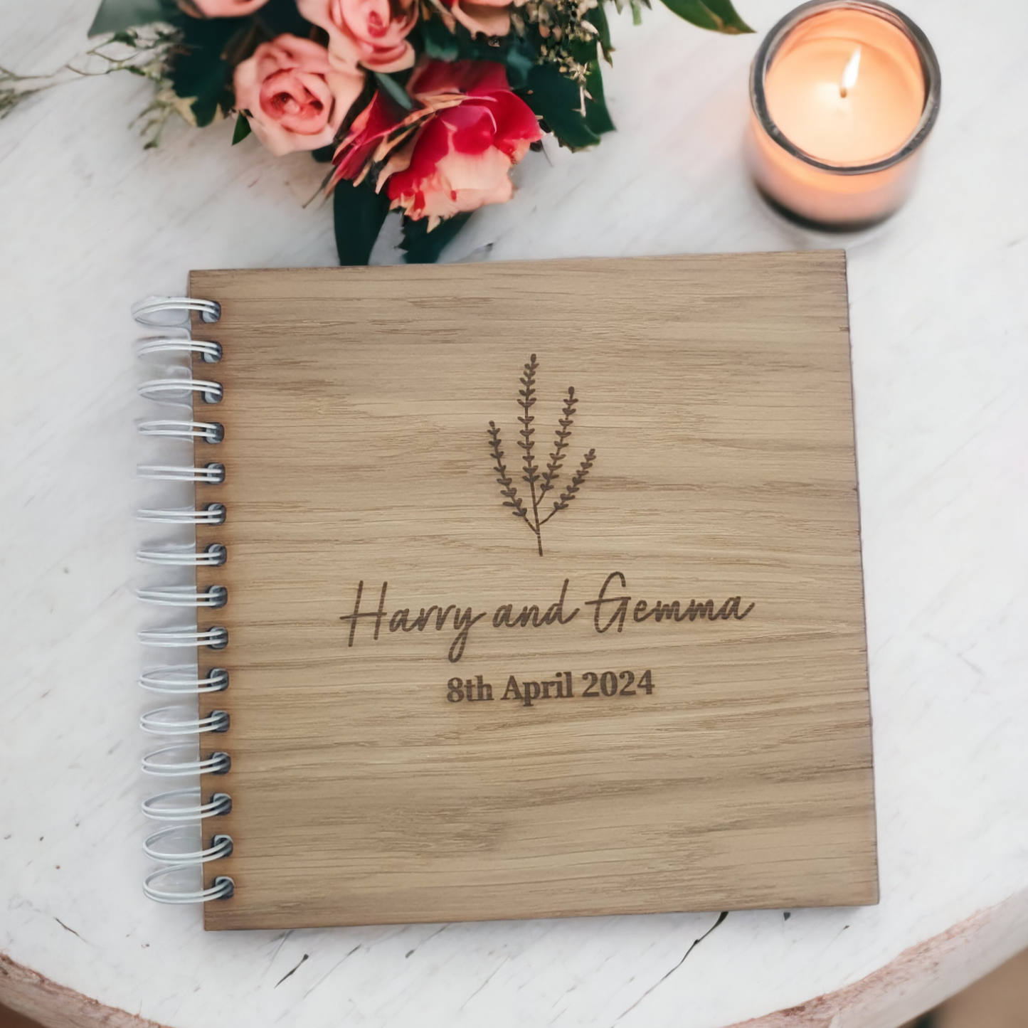 Boho Wooden Wedding Guest Book