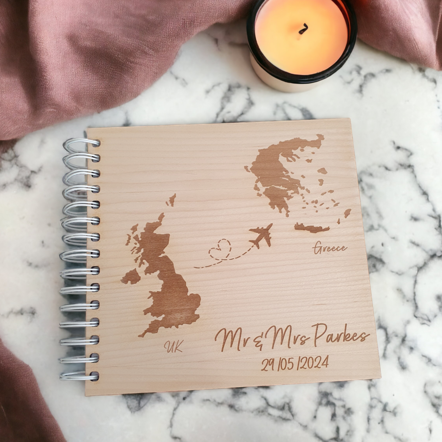 Destination Wooden Wedding Guest Book