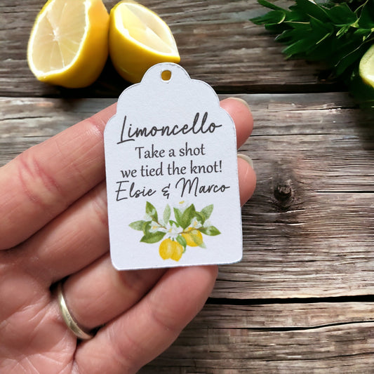 Limoncello Wedding Favour Tags