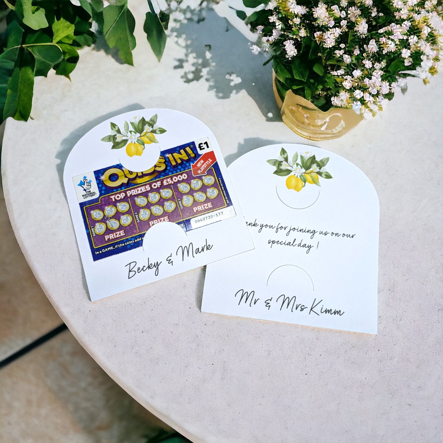 Scratch Card Holder Wedding Favours