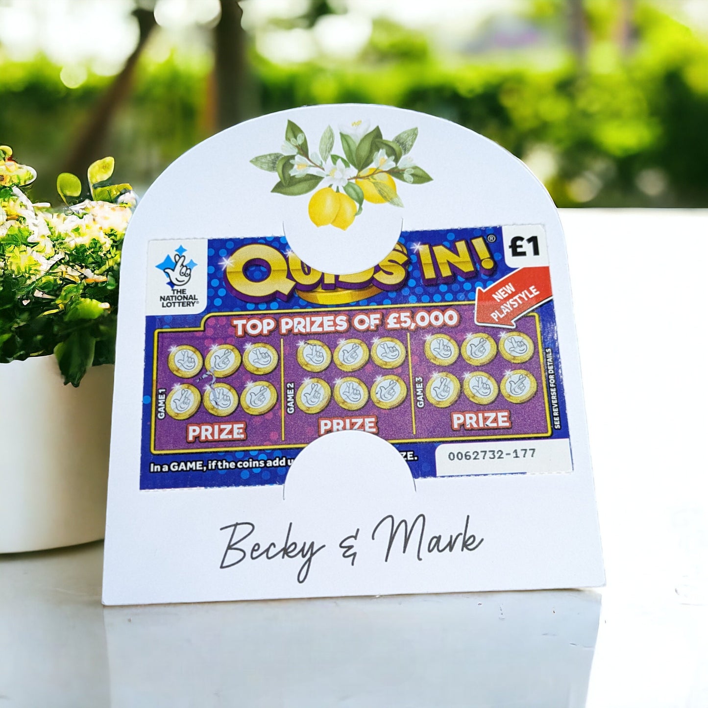 Scratch Card Holder Wedding Favours