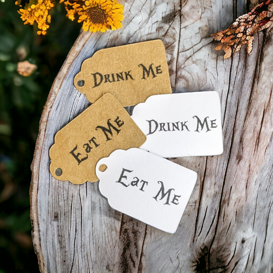 50 Mini Eat Me and Drink Me Tags