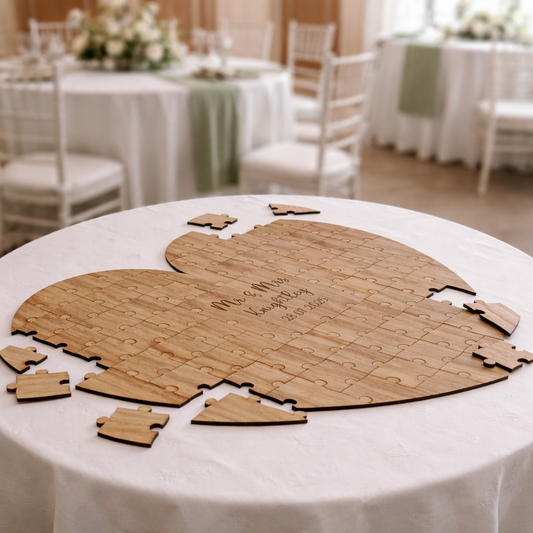 Heart Puzzle Wedding Guest Book