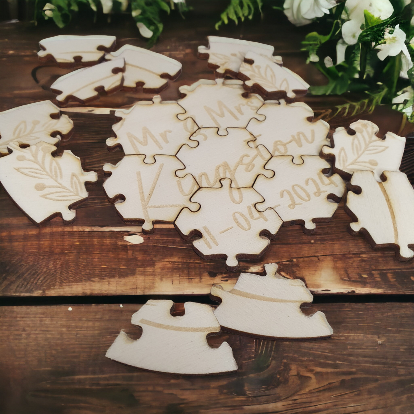 Personalised jigsaw puzzle for wedding guests