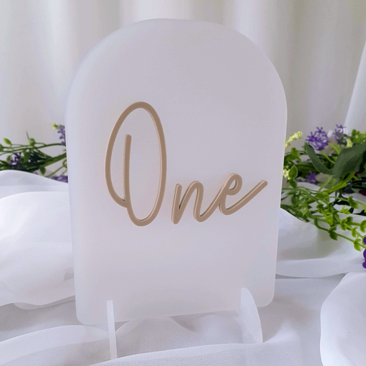 Frosted Arch Table Numbers