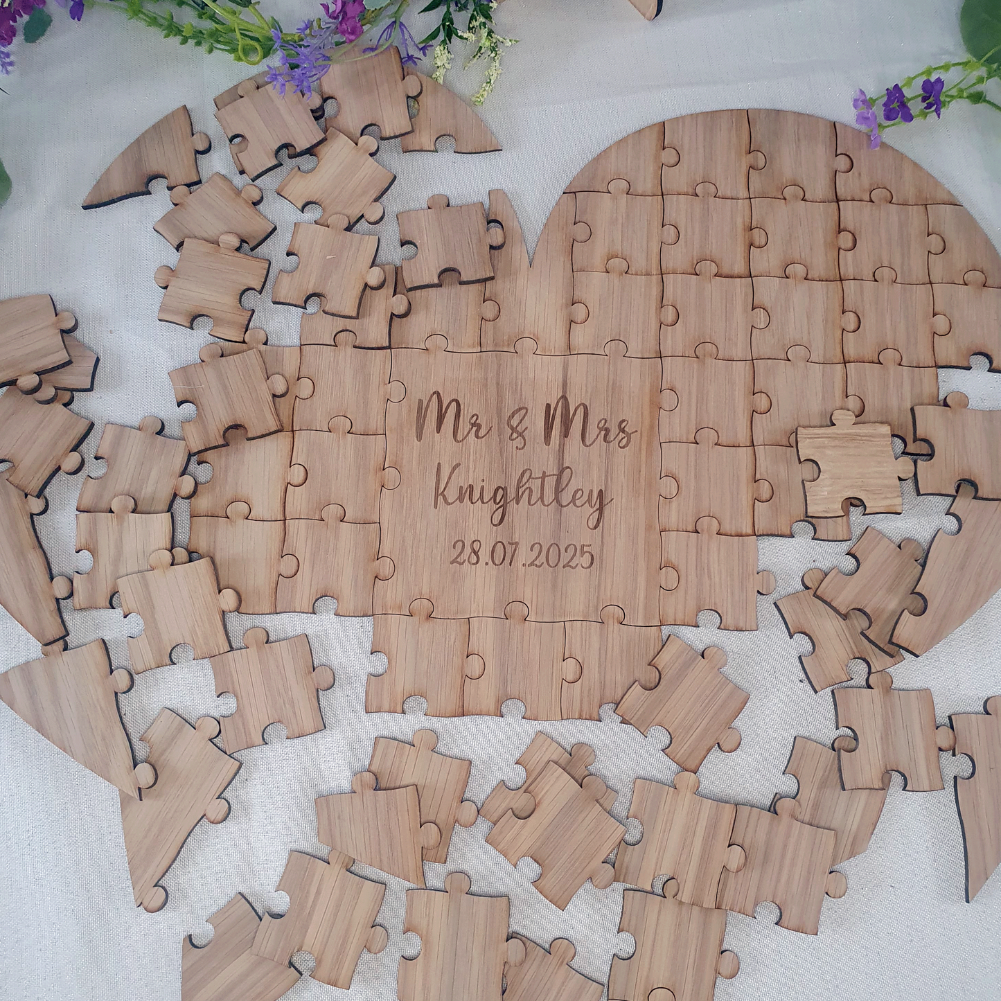 Oak Heart Puzzle Guestbook