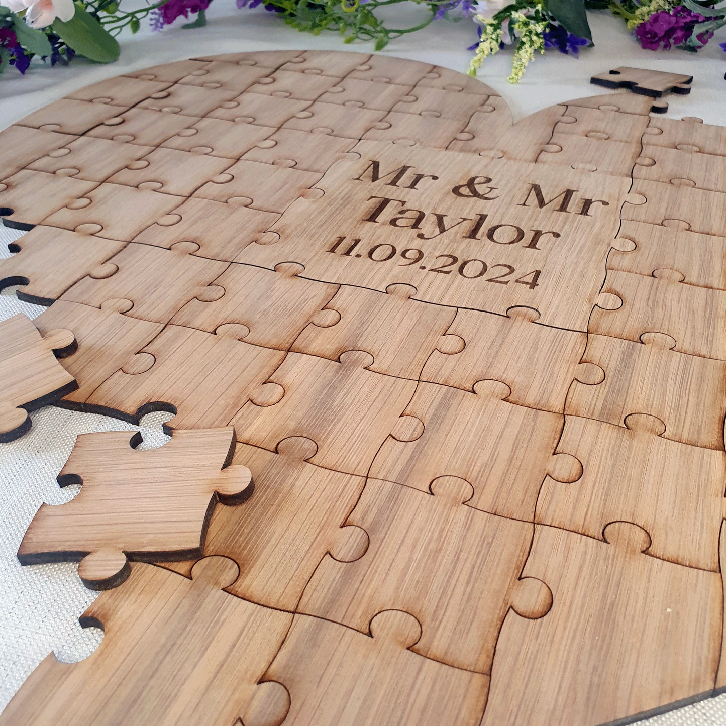 Oak Heart Puzzle Guestbook