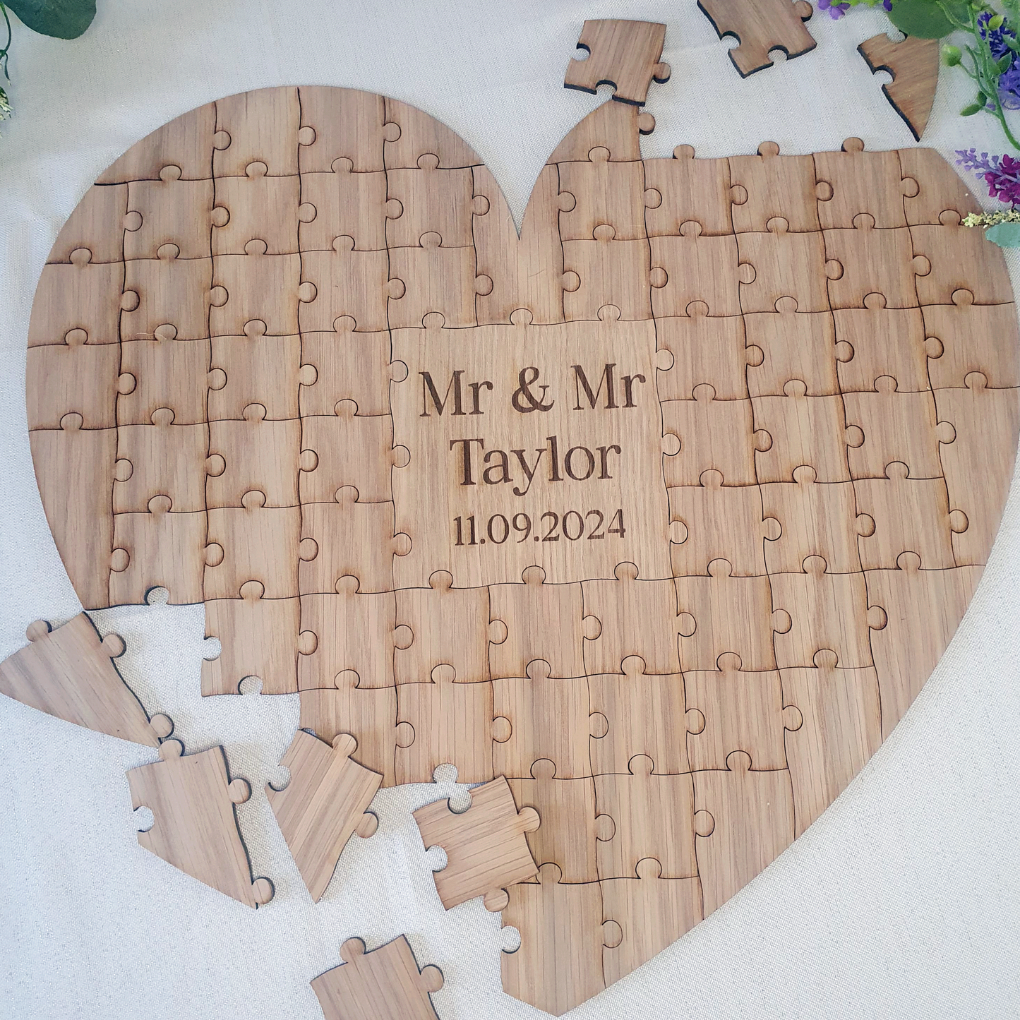 Oak Heart Puzzle Guestbook