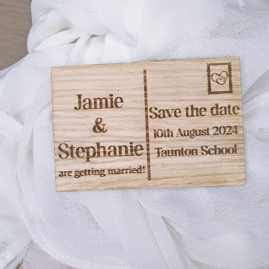 Postcard Wooden Save The Date