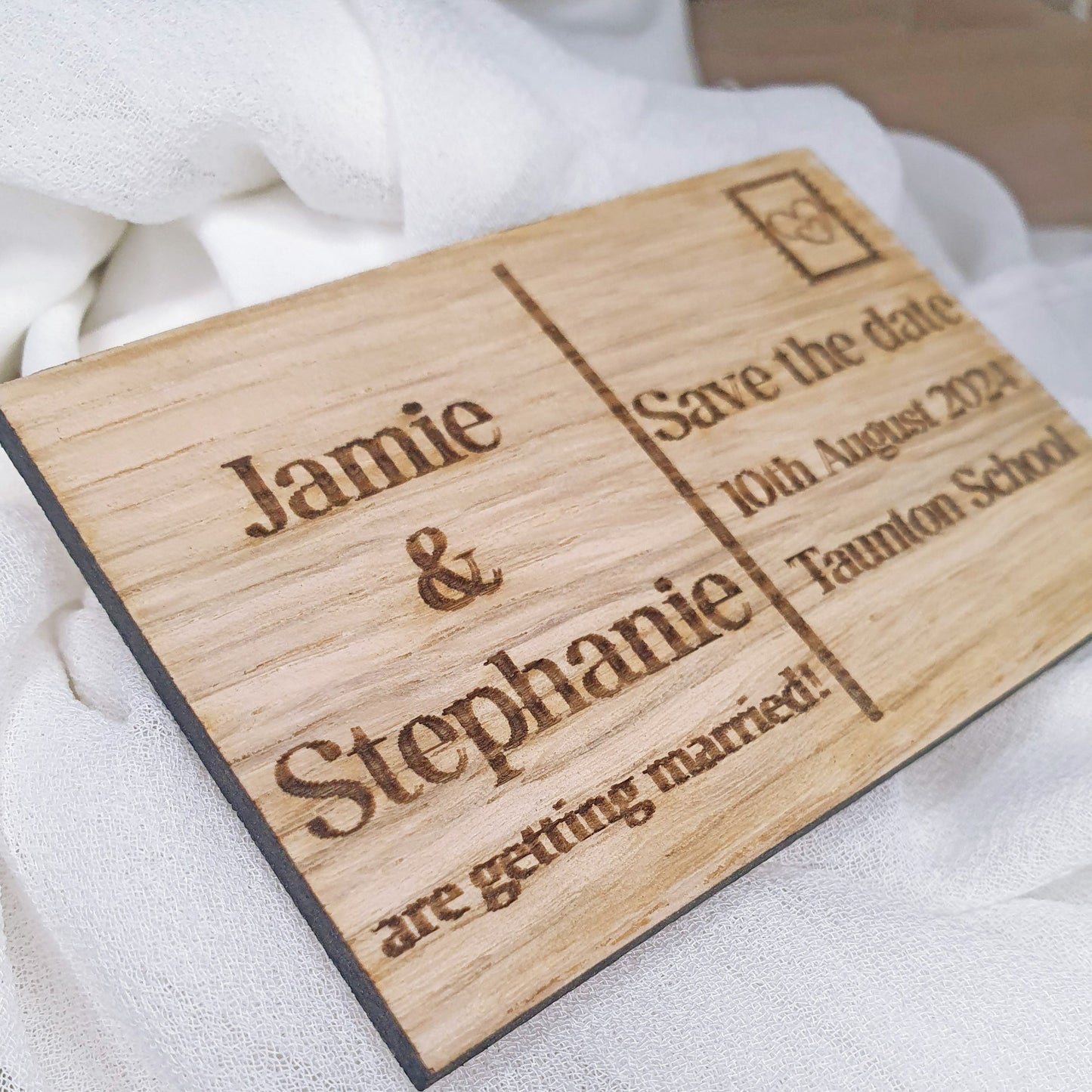 Postcard Wooden Save The Date