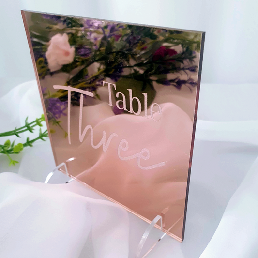 Mirror Square Table Numbers